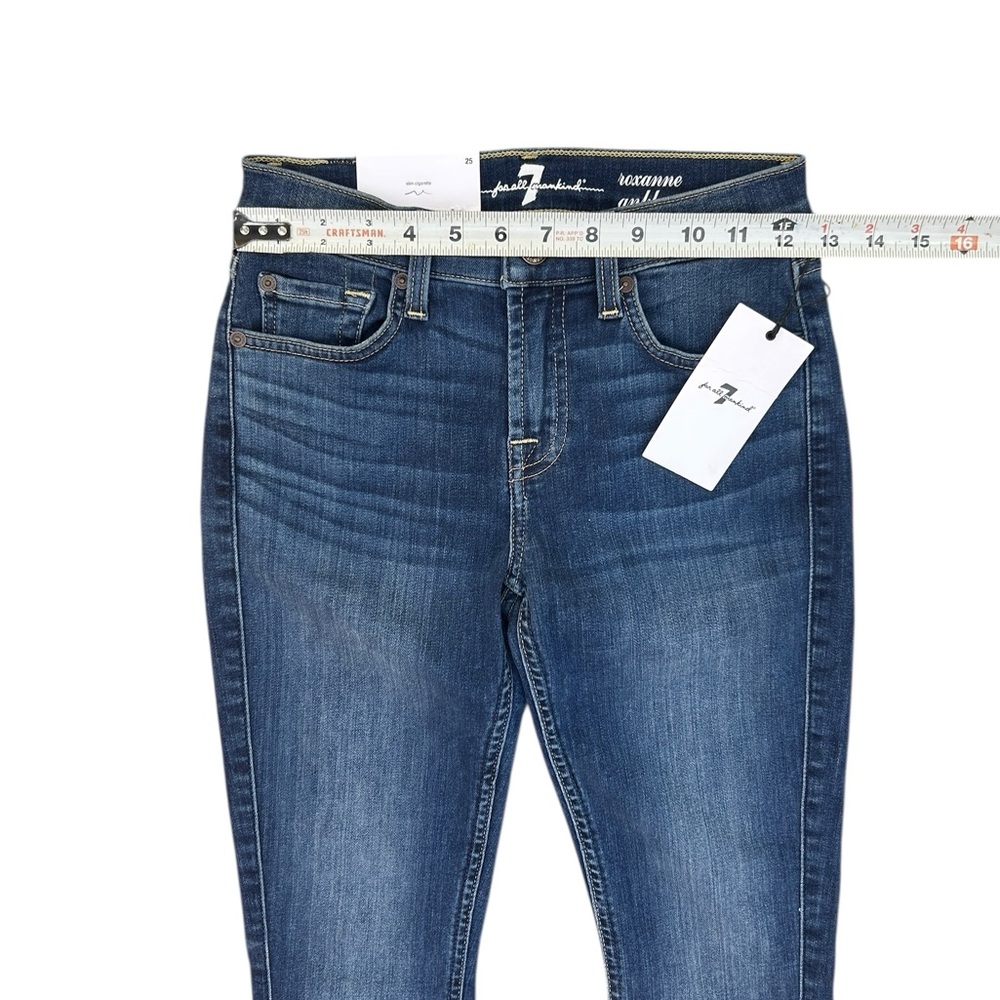 7FAMK 7 For All Mankind Roxanne Ankle Slim Cigarette Denim Jeans size 25, NWT! - Picture 2 of 9